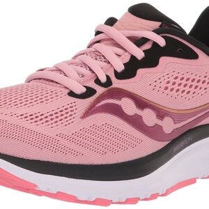 Saucony Ride 14 Pink and Black Athletic Shoes with Breathable Mesh